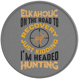 ELKAHOLIC ON THE ROAD TO RECOVERY SILVER CARBON FIBER TIRE COVER