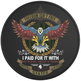 FREEDOM ISN'T FREE BLACK TIRE COVER