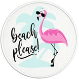 FUNNY BEACH PLEASE FLAMINGO PEARL  WHITE CARBON FIBER TIRE COVER