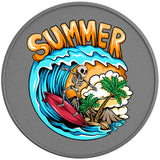 FUNNY SURFING SKELETON SILVER CARBON FIBER TIRE COVER
