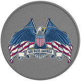 GOD BLESS AMERICA BALD EAGLE SILVER CARBON FIBER TIRE COVER