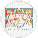 GOING TO THE MOUNTAINS PEARL WHITE CARBON FIBER TIRE COVER