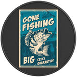 GONE FISHING BIG CATCH GUARANTEED BLACK CARBON FIBER TIRE COVER