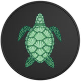 GREEN SEA SHELL TURTLE BLACK VINYL