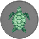 GREEN SEA SHELL TURTLE SILVER CARBON FIBER VINYL