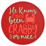 He Knows If You'Ve Been Crabby Or Nice Red Tire Cover