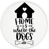 HOME IS WHERE THE DOGS ARE PAERL WHITE CARBON FIBER TIRE COVER