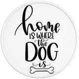 HOME IS WHERE THE DOG IS PAERL WHITE CARBON FIBER TIRE COVER