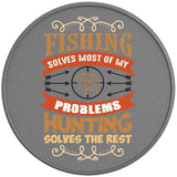 HUNTING SOLVES THE REST SILVER CARBON FIBER TIRE COVER