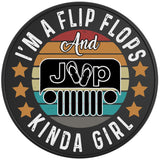 IM A FLIP FLOPS AND JEEP KINDA GIRL BLACK TIRE COVER