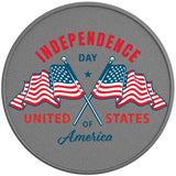 INDEPENDENCE DAY FLAGS SILVER CARBON FIBER TIRE COVER