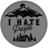 I HATE PEOPLE SILVER CARBON FIBER TIRE COVER
