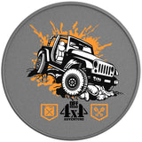 JEEP ADVENTURE SILVER CARBON FIBER TIRE COVER