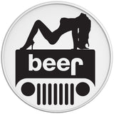 JEEP BEER SEXY GIRL WHITE TIRE COVER
