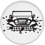 JEEP GIRL MUDDY WHITE TIRE COVER