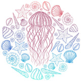 JELLYFISH WITH SEA SHELLS