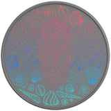 JELLYFISH WITH SEA SHELLS SILVER CARBON FIBER VINYL