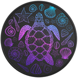MERMAID COLOR TURTLE WITH SEA SHELLS BLACK VINYL