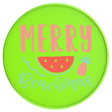 Merry Beachmas Neon Green Tire Cover