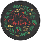 Merry Christmas Black Carbon Fiber Tire Cover