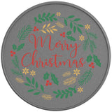 Merry Christmas Silver Carbon Fiber Tire Cover