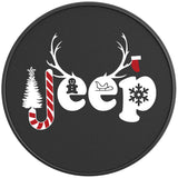 Merry Jeepmas Black Carbon Fiber Tire Cover