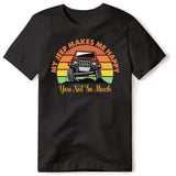 MY JEEP MAKES ME HAPPY BLACK T SHIRT