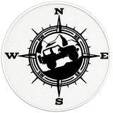 NAUTICAL COMPASS JEEP PEARL WHITE CARBON FIBER TIRE COVER