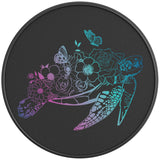 NEON FLOWER TURTLE BLACK CARBON FIBER VINYL