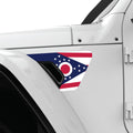 OHIO STATE FLAG FENDER VENT DECAL FITS 2018+ JEEP WRANGLER & GLADIATOR DRIVER SIDE