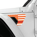 ORANGE WHITE WITH RED LINE US FLAG FENDER VENT DECAL FITS 2018+ JEEP WRANGLER & GLADIATOR DRIVER SIDE