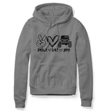 PEACE LOVE GRAY HOODIE