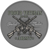 PROUD VETERAN SILVER CARBON FIBER TIRE COVER