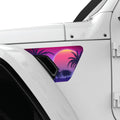 PURPLE BEACH SUNSET FENDER VENT DECAL FITS 2018+ JEEP WRANGLER & GLADIATOR DRIVER SIDE