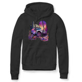 PURPLE JEEP DESERT SUNSET BLACK HOODIE