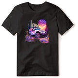 PURPLE JEEP DESERT SUNSET BLACK T SHIRT