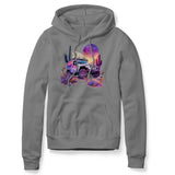 PURPLE JEEP DESERT SUNSET GRAY HOODIE