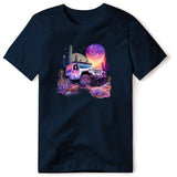 PURPLE JEEP DESERT SUNSET NAVY T SHIRT