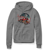 RED JEEP FULL MOON GRAY HOODIE