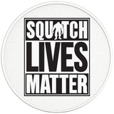 SASQUATCH LIVES MATTER PEARL  WHITE CARBON FIBER TIRE COVER