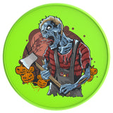 SCARY PUMPKINS WITH HALLOWEEN ZOMBIE NEON GREEN TIRE COVER