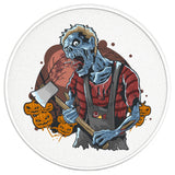 SCARY PUMPKINS WITH HALLOWEEN ZOMBIE PEARL WHITE CARBON FIBER TIRE COVER