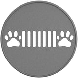 SEVEN SLOT PAWS SILVER CARBON FIBER TIRE COVER