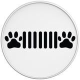 SEVEN SLOT PAWS WHITE TIRE COVER