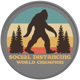 SOCIAL DISTANCING SASQUATCH SILVER CARBON FIBER TIRE COVER