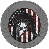 Spartan American Soldier  Silver Carbon Fiber Tire Cover