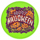 SPOOKY HALLOWEEN PUMPKINS NEON GREEN TIRE COVER