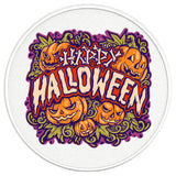 SPOOKY HALLOWEEN PUMPKINS PEARL WHITE CARBON FIBER TIRE COVER