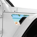 STARFISH AND SHELLS BEACH VIEW FENDER VENT DECAL FITS 2018+ JEEP WRANGLER & GLADIATOR PASSENGER SIDE