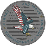STRONG AND BRAVE AMERICAN EAGLE SILVER CARBON FIBER TIRE COVER